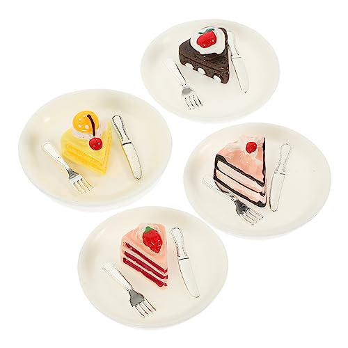 UPKOCH 4 Stück Dekorative Minitorte Mini-hausverzierung Mini -hausdekorationen Mini-dessertkuchen- Mini-Kuchen-Modell Miniatur-kuchendessert Gefälschter Nachtisch Mini-Essen Harz von UPKOCH