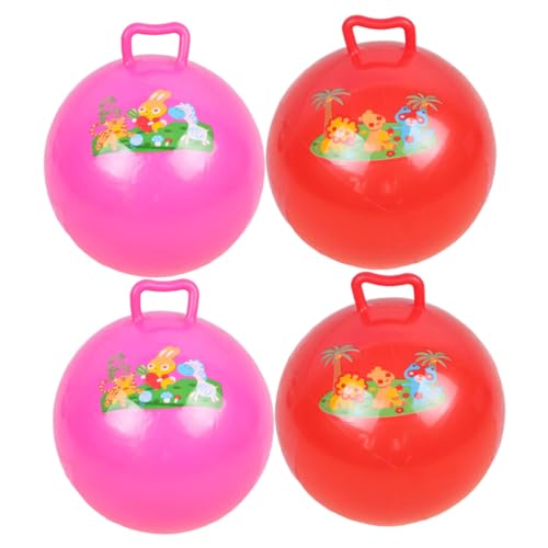 UPKOCH 4 Stück Den Ball Klopfen Kugelkugel Für -Cartoon-Ball Hüpfball Sprungball Cartoon-Muster-Ball Springender Ball Hüpfball Für Cartoon-bälle PVC von UPKOCH