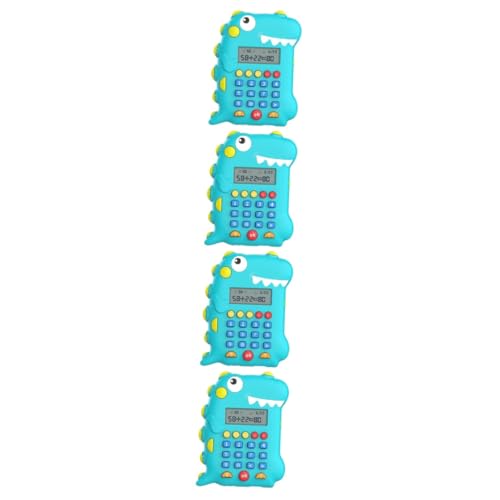 UPKOCH 4 Stück Dinosaurier-rechner Elektronisch Lernspielzeug Für Kinder Cartoon-frühpädagogikmaschine Mathe-lerngerät Kinderspielzeug Tier Rechner Tiere Sky-Blue 150 Mah Lithiumbatterie von UPKOCH