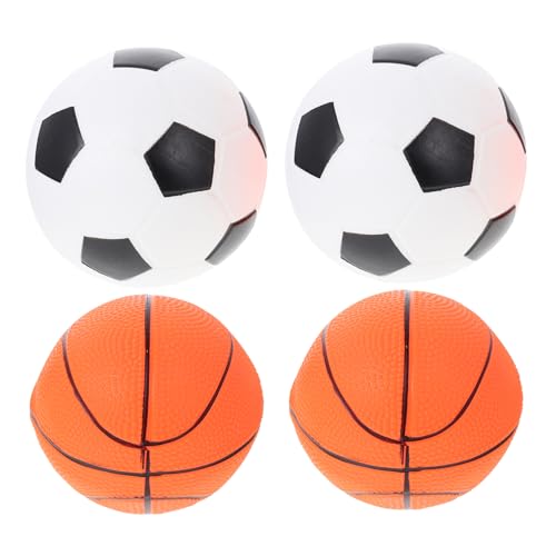 UPKOCH 4 Stück Fußball-Basketball- für kinderspielzeug Lustiges Design outdor Mini-Basketball Golfbälle aufblasbare Bälle -Fußball PVC von UPKOCH