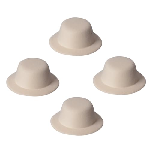 UPKOCH 4 Stück Hut Embryo Kleiner Zylinder Haarnadelhut Mini - Craft - hüte Mini - Zylinder Aus Filz Puppenbastelhüte Stirnband Mini - teeparty - hüte Hüte Für Damen in Mode Zubehör Beige Netz von UPKOCH