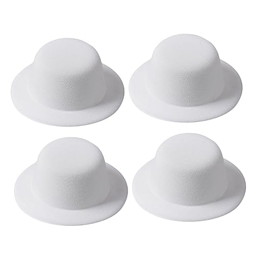 UPKOCH 4 Stück Hut Embryo Kleiner Zylinder Mini-Hut Haarspangen Tops Hüte Seidenhaube Handgemachte Accessoires Bastelset für Kopfschmuck Haarnadelhut dekorative Zylinderhüte Netz Weiß von UPKOCH