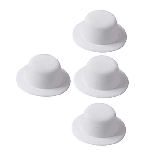 UPKOCH 4 Stück Hut Embryo Kleiner Zylinder Miniaturhüte Fascinator-Basis Mit Clips Minihüte Schwarze Kappe DIY Tea-Party-hüte Puppenoberteil Dekor Filzhut Gebürstet Clown Weiß von UPKOCH