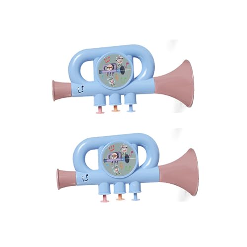 UPKOCH 4 Stück Kindertrompete kinderinstrumente Kinder musikinstrumente Kidcraft-Spielset Wasserwerfer in Trompetenform Spielzeug in Trompetenform kreatives Trompetenspielzeug Abs Blue von UPKOCH