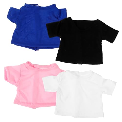 UPKOCH 4 Stück Kuscheltier-T-Shirt mit Bärenmotiv Puppenzubehör Mädchenspielzeug Puppenkleidung Puppen Accessoires puppenkleider Set zartes Puppendekor kompakte T-Shirt-Kleidung Stoff von UPKOCH