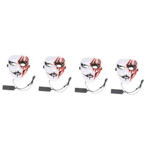 UPKOCH 4 Stück Leucht Fläche Cosplay-maske Maskerademasken Abschlussball Maske Halloween-partymaske Halloweenkostüm Kostüm Maske Masken Beleuchten Leuchtende Maske Glow-maske Plastik Rot von UPKOCH