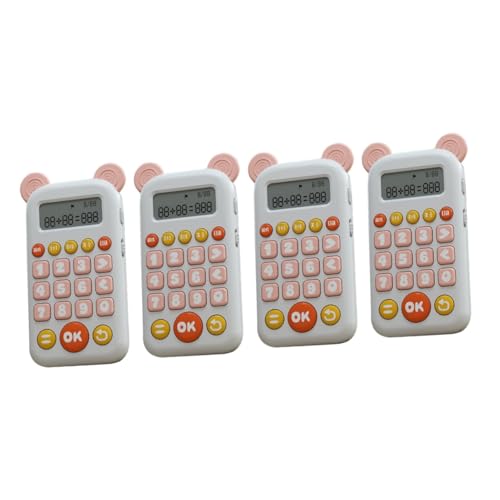 UPKOCH 4 Stück Mündliche Rechenmaschine Mathe-Spiele Für Kinder Im Alter Von 4-8 Kinderspielzeug Für Mädchen Elektrowerkzeuge Für Kinder Taschenrechner Für Kinder Lernspiel Rosa Plastik von UPKOCH