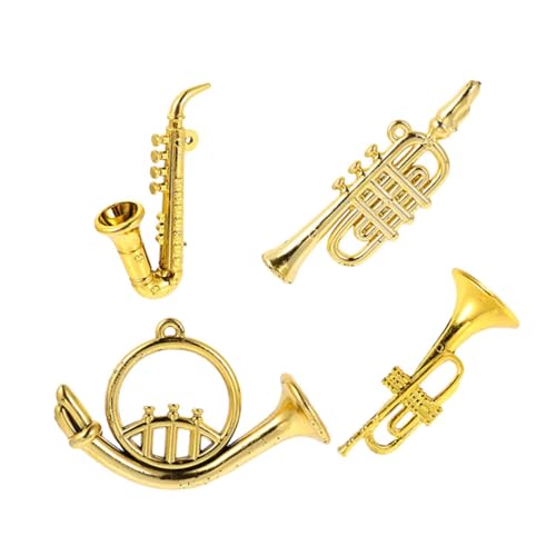 UPKOCH 4 Stück Puppenhaus-Modell Mini-hausversorgung Kleines Simuliertes Saxophon Saxophonmodell Desktop-miniaturinstrument Miniaturinstrument Für Den Haushalt Golden Plastik von UPKOCH