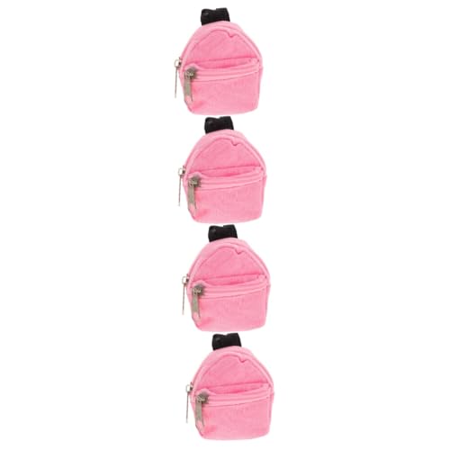 UPKOCH 4 Stück Puppenrucksack Mach Es Mini Bausatz Mini-rucksäcke Für Puppen Puppenhaus Puppenwagen Spielzeuggurte Rucksack Für Puppen Bjd Puppe Rucksack Puppenträger Polyester Rosa von UPKOCH