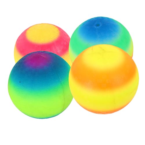 UPKOCH 4 Stück Regenbogen-Pat-Ball Ballspielzeug für Bälle für Spielplatz Spielbälle für im Alter von 8-12 Jahren Kickbälle für Sprungball für zu Hause PVC von UPKOCH