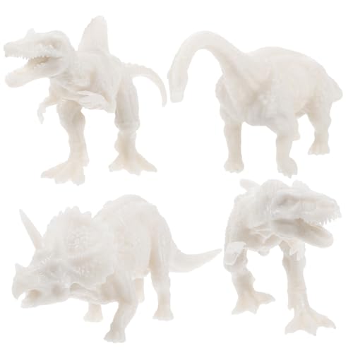 UPKOCH 4 Stück Selbst Bemalter Dinosaurier Dinosaurier-Modell-malset Kinderspielzeug Dinosaurierfigur Zum Selbermachen Malen Dinosaurier-Handwerk DIY-Spielzeug Dinosaurier-dekor Weiß PVC von UPKOCH