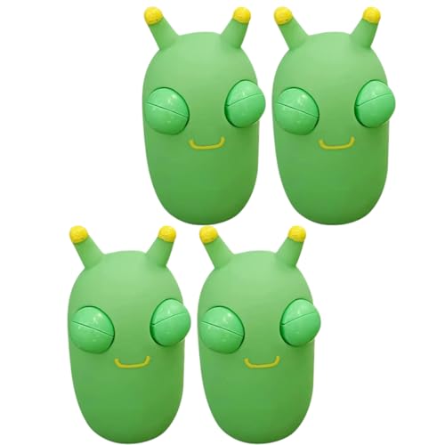 UPKOCH 4 Stück Squeeze Bug Spielzeug Zappelwurm Kreatives Fidget-Spielzeug Lustige Quetschspielzeuge Spielzeug Zum Entspannen Im Büro Lustiges Dehnbares Spielzeug Wurmspielzeug PVC Green von UPKOCH