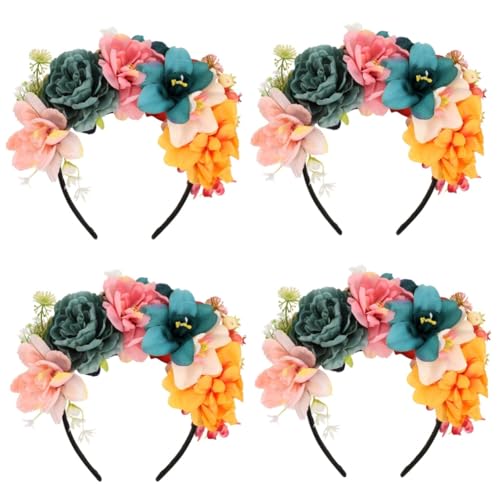 UPKOCH 4 Stück Stirnband aus künstlichen Blumen Hochzeitsblumenkronen Hochzeit Stirnband wedding hair accessories hochzeits haarschmuck Blumenstirnband für frauen Haarband Stoff von UPKOCH