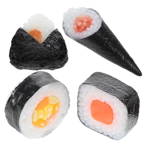 UPKOCH 4 Stück Sushi-Modell Künstliches Sushi Lebensmittelgeschäft Spielset -Sushi Sushi-Requisiten Gefälschtes Sushi Simuliertes Lebensmittel-Kuchen-Dessert-Modell PVC von UPKOCH