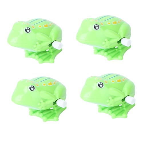 UPKOCH 4 Stück Wickelnder Hüpffrosch Kinder Spielset Neuartiges Uhrwerk-Spielzeug Minispielzeug Für Kinder Puppenspielsets Frosch Uhrwerk Spielzeug Kinder Plastik Light Green von UPKOCH