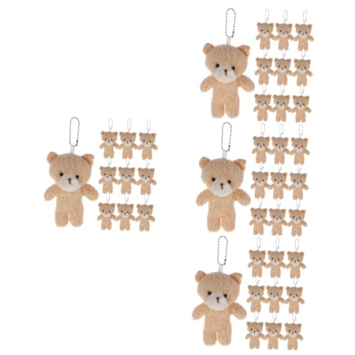 UPKOCH 40 STK Teddybär-Anhänger entzückender Bärenanhänger Schlüsselanhänger Bärenanhänger Mini-Plüschbär 2024 Grad Bär schöne kleine Bären hängende Mini-Bärenfiguren -Fleece Beige von UPKOCH