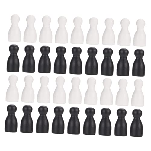 UPKOCH 48 Stück Schachskulptur Schachfiguren Dekor Brettspiel Schachfiguren Statue des Schachkönigs Schach-buchstützen Lernspielzeug Flugschach Schachfigur Black Holz von UPKOCH