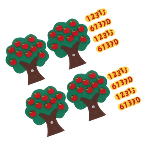 UPKOCH 4er Set Filzspielzeug Apfelbaum Für Lernspielzeug Mit Zahlen Und Mathe Für Den Kindergarten Kreatives Filzspielzeug Für Die Frühkindliche Bildung Apfelbaum Mit Grünen von UPKOCH