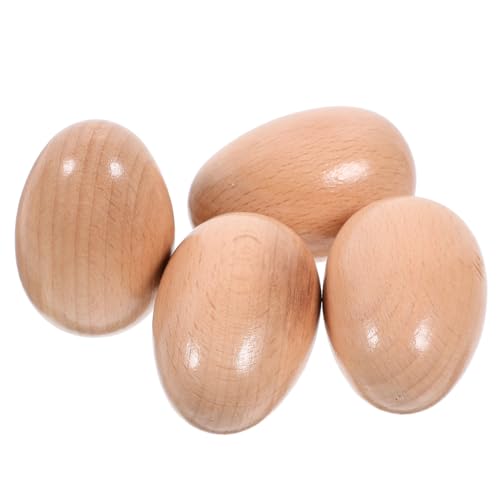 UPKOCH 4pcs Schaukelei Aus Holz Musical Pädagogisches Musikspielzeug Egg Maracas Shaker Spinnen Eierbecher Für Babys Musikalische Eier Maracas-schlaginstrument Xylophon Khaki von UPKOCH