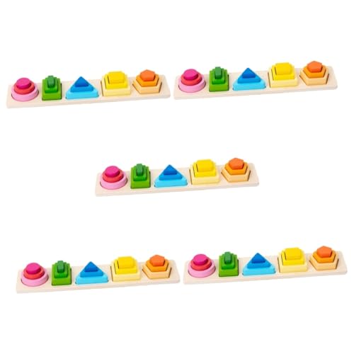 UPKOCH 5 Sätze Geometrie-Puzzle Kinder Spielzeug Bausteine Jigköpfe Kinderspielzeug Spielzeuge Puzzlekarte Spielsachen Magnet Spielzeug Puzzlematte Bauklötze Magnetspielzeug Colorful Holz von UPKOCH