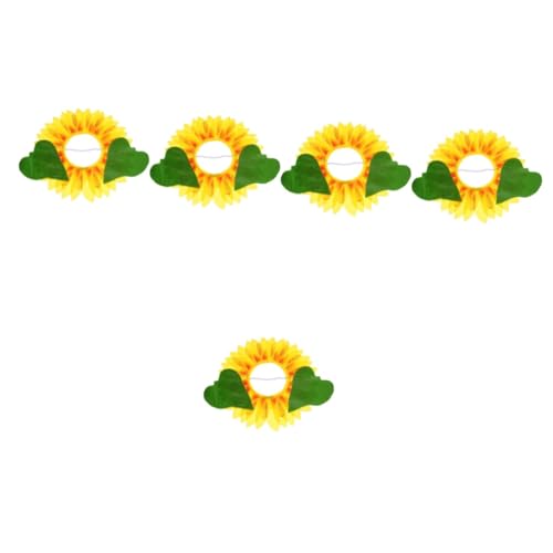 UPKOCH 5 Sätze Sonnenblumenhut Blumenkostüm Sonnenblumen-Kopfbedeckung Lustige Kopfbedeckung Kinderkopfbedeckung Cosplay-Blumenkopfbedeckung Sonnenblumen-Kopfschmuck Seidentuch Yellow von UPKOCH