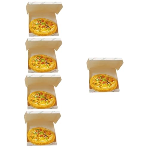 UPKOCH 5 Sets Mini Pizza Mit Box Miniaturen Puppenhaus Simulation Mini Pizza Requisite Für Laden Winzige Lebensmittel Requisite Puppenhaus Pizza Requisite Gefälschte Pizza von UPKOCH