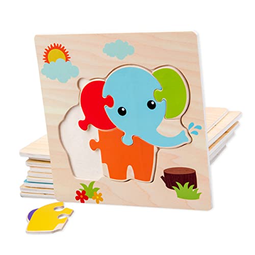 UPKOCH 5 Stück 1 Satz Pädagogisches Spielzeug Puzzle Für Kinder -Puzzle Kinderpuzzle Puzzlematte Puzzles Aus Holz Cartoon Holzpuzzles Puzzlebrett Aus Holz Bambus von UPKOCH