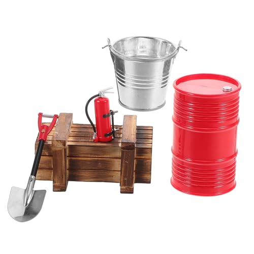 UPKOCH 5 Stück Rc Crawler Dachdekorationsset Teilig mit Realistischer Mini Feuerlöscher Holzbox Ölfass Wassereimer und Schaufeln Rote Metall Holz Accessoires für Realistische Spiel und UPKOCH 5 Stück Rc Crawler Dachdekorationsset Teilig mit Realistischer Mini Feuerlöscher Holzbox Ölfass Wassereimer und Schaufeln Rote Metall Holz Accessoires für Realistische Spiel und von UPKOCH