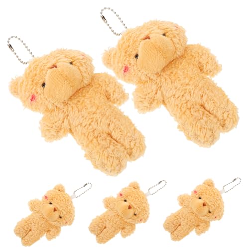 UPKOCH 5 Stück Teddybär Stofftier Mini-plüschtiere Massenspielzeug Mini- Für Babypuppen Kleine Bärenpuppe Für Den DIY-schlüsselanhänger Pp Baumwolle Brown von UPKOCH