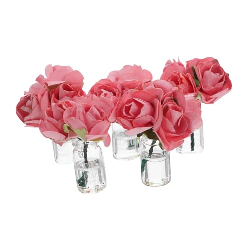 UPKOCH 5 Stück Teiliges Miniatur-blumenvasen- Bunte Mini-glasflaschen mit Künstlichen Blumen Dekorative Miniaturvasen für Puppenhäuser Mikro-Landschaft Schreibtischdekoration Rosa UPKOCH 5 Stück Teiliges Miniatur-blumenvasen- Bunte Mini-glasflaschen mit Künstlichen Blumen Dekorative Miniaturvasen für Puppenhäuser Mikro-Landschaft Schreibtischdekoration Rosa von UPKOCH