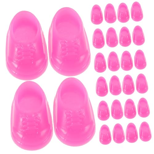 UPKOCH 50 Paar Kleine Gelbe Entenspielzeug Sachen Für Mädchen Mini-Schuhe Selber Machen Puppenstubenstiefel Babyparty-Spiele Schuhspielzeug Mini-puppenhauszubehör Rosy Plastik von UPKOCH