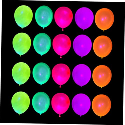 UPKOCH 50 Stück 12 Fluoreszierende Ballons Dekorative Luftballons Ballon Ballon Robuste Luftballons Schwarze Luftballons Leuchtende Luftballons Ornament Luftballons Nachtlicht von UPKOCH