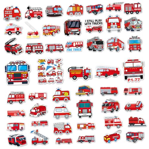 UPKOCH 50 Stück Aufkleber Für Feuerwehrautos Scrapbooking-planeraufkleber Selbstklebende Sammelalbum-Aufkleber Scrapbooking-Aufkleber Planer-Aufkleber wasserdichte PVC-Aufkleber von UPKOCH