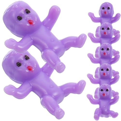 UPKOCH 50 Stück Dekorationen Für Die Babyparty -minipuppen Eiswürfel Babys Kleine Babyfiguren Mini-Babys Zur Dekoration -dusche-Mini- Kleines Babyspielzeug Plastik Violett von UPKOCH