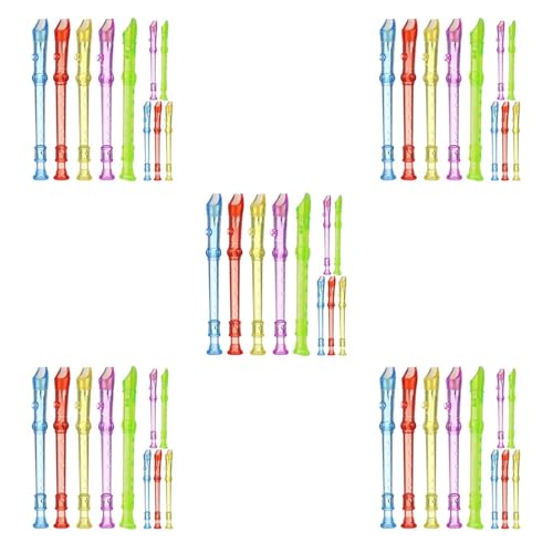 UPKOCH 50 Stück Durchscheinende Kinderblockflöte 6-Loch-Musikblockflöte Aus Kunststoff Anfängerblockflöteninstrument Mini-Sopranblockflöte Für Schulmusik Für Kinder von UPKOCH