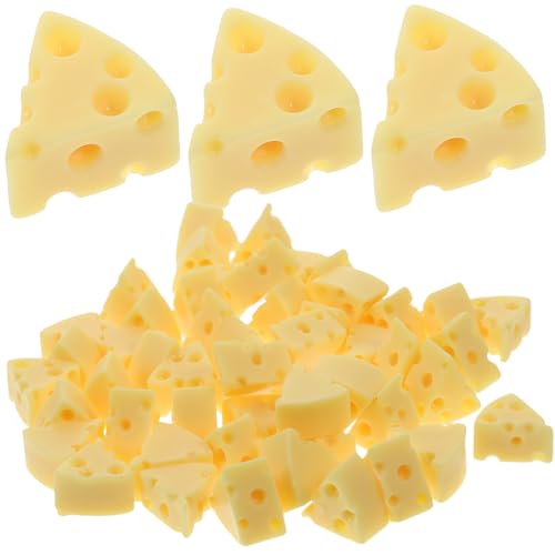 UPKOCH 50 Stück Mikrokäse Simulierter Käse Gefälschtes Käsemodell Käsemodelle Mini- -dekore Realistisches Spielfutter Käsestatue Käsedekore Essen-Spiel-Requisite Harz Yellow von UPKOCH