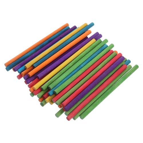 UPKOCH 50 Stück Percussion-Sticks Für Diffusor Mit Sticks Musikinstrumente Für Vorschulkinder Runde Holzstäbe Orangefarbene Holzstabnägel Jumbo-bastelstöcke Runder Holzstab Hölzern von UPKOCH