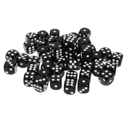 UPKOCH 50 Stück Schwarze Würfel spielwürfel spielewürfel Brettspiel-Tool Partywürfel Würfeln Würfel für Spiel Würfel Spielzeug Spiel-Requisiten Würfel-Requisiten Spiel Würfel Acryl Black von UPKOCH