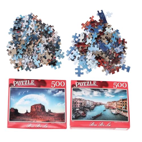 UPKOCH 500 Stück 2 Sätze Puzzle Kidcraft-Spielset Spielset für Kinder lustig Papierrätsel Rätsel für Erwachsene Kinder rätsel Spielzeug Rätsel Geschenk Erwachsene rätseln Tier Malerei von UPKOCH