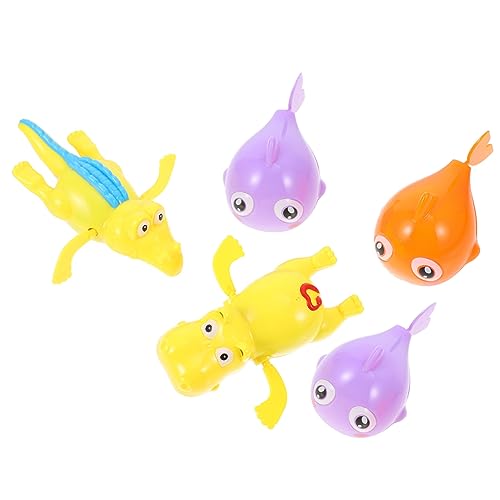 UPKOCH 5St Badespielzeug badewanne schwimmspielzeug Bath Toys Schwimmendes Cartoon-Tier-Badewannenspielzeug Uhrwerk Kunststoff Kunststoff von UPKOCH