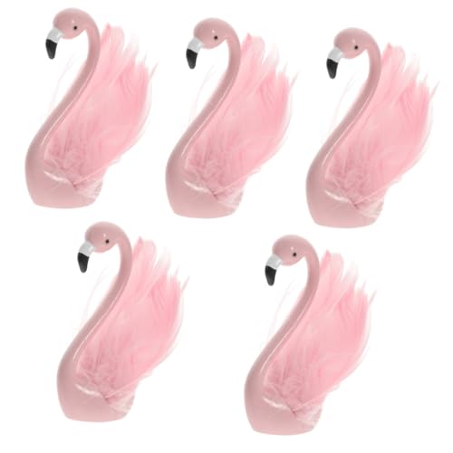 UPKOCH 5St Flamingo-Ornamente Flamingo-Vase Figur Flamingo Gartenverzierung Flamingo-Kuchendekorationen Laternen Desktop-Flamingo für zu Hause Desktop-Dekoration Harz Rosa von UPKOCH