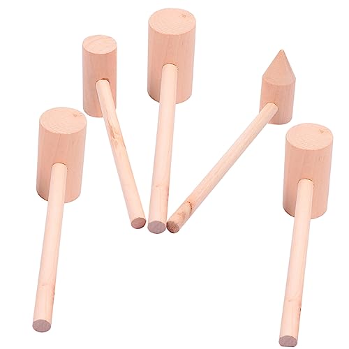 UPKOCH 5St Kleiner Holzhammer Spielzeug Kleiner Hammer Cookie-Kuchen Mini-Krebshammer Puppenhaus-Hammer Toys jucarii pentru copii Kid Toys Werkzeug Mini-Hämmer Kuchenhammer hölzern von UPKOCH