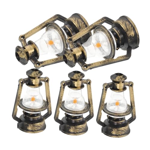 UPKOCH 5St Miniaturlampen und Spielzeug Mini-Petroleumlampe Miniatur-Puppenhaus-Landschaftslampe Retro Puppenhaus Lampe DIY Puppenhaus Zubehör Mini-Laterne Miniatur-Retro-Lampe Plastik von UPKOCH