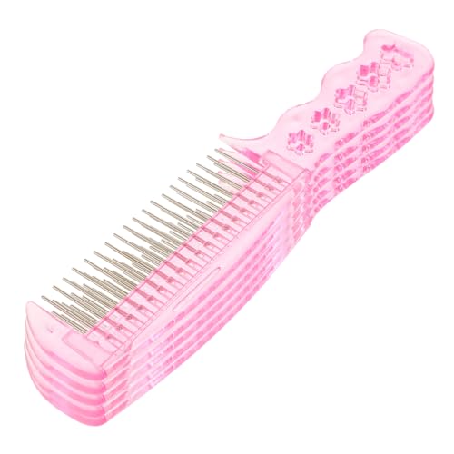 UPKOCH 5St Puppenperückenkamm Haarbürste für Puppen Puppenhaarpflege und Styling Werkzeug Puppen Haar Werkzeug Puppen Haar Pinsel Haarpflegezubehör für Puppen Kamm für Frauen Stahl Rosa von UPKOCH