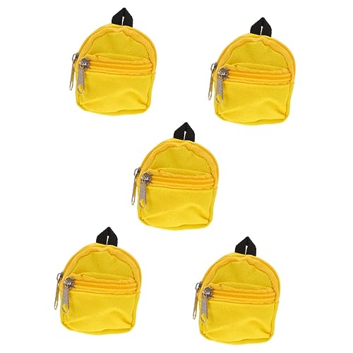 UPKOCH 5St Puppenrucksack Mini-Rucksack-Spielzeug Beutel Puppenträger Rucksäcke Puppen Schulranzen Rucksack für Puppen Puppen-Mini-Rucksack Mini-Puppen-Rucksack-Modell Polyester Yellow von UPKOCH