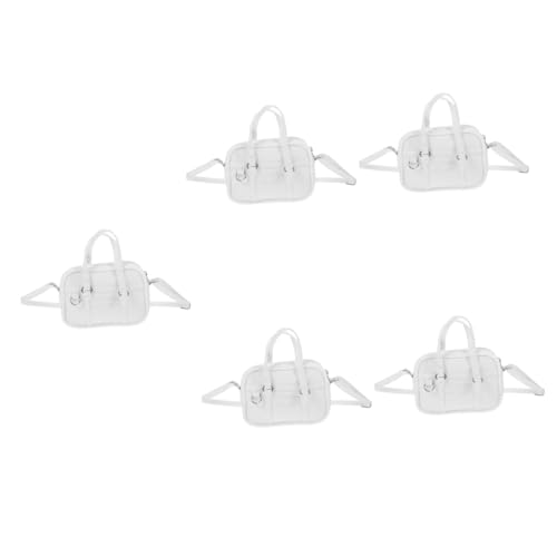 UPKOCH 5St Puppenrucksack Umhängetasche die Einkaufstasche Modelle Mini-Hausdekoration Miniaturen-Puppentasche Puppenhaus Requisiten Geldbörse Simulationspuppe Mikroszene Handtasche Weiß von UPKOCH