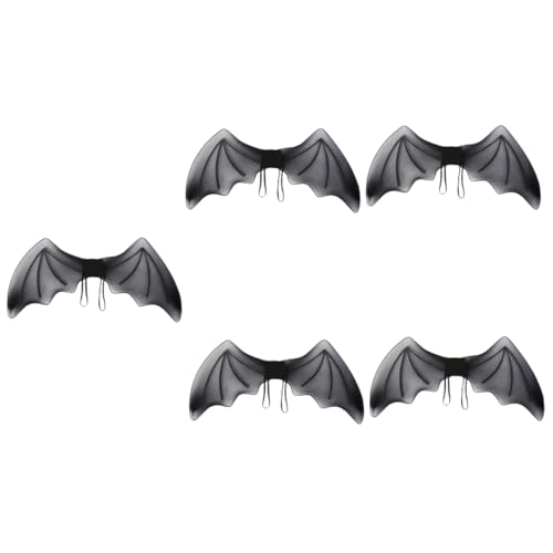 UPKOCH 5st Fledermausflügel Fledermaus Kostüm Flügel Dämonenflügel Halloween Fledermaus Cosplay Flügel Karneval Flügel Vogelkostüm Schwarzes Teufelskostüm Karnevalsflügel Black Siebdruck von UPKOCH