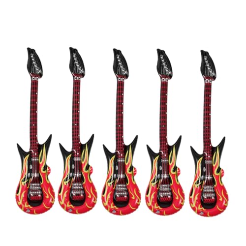 UPKOCH 5st Gitarrenspielzeug Party-Requisiten Mit Aufblasbaren Instrumenten Mini-Gitarre Partydekorationen Zum Thema Musik Karnevals-partygeschenke Im 80er-Jahre-Stil Prop-Gitarre PVC von UPKOCH