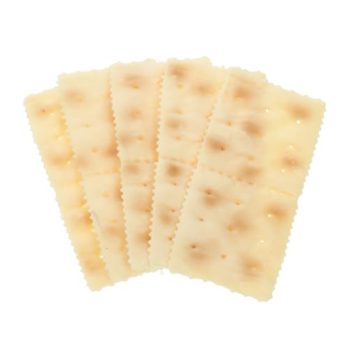 UPKOCH 5st Nachgemachte Soda-Cracker Künstlicher Dekorativer Keks Große Keks-Requisite Modell-Display-Requisiten Mini-Fake-Food Fake-keks Aus Der Küche Kekse Aus Plastik PVC Beige von UPKOCH