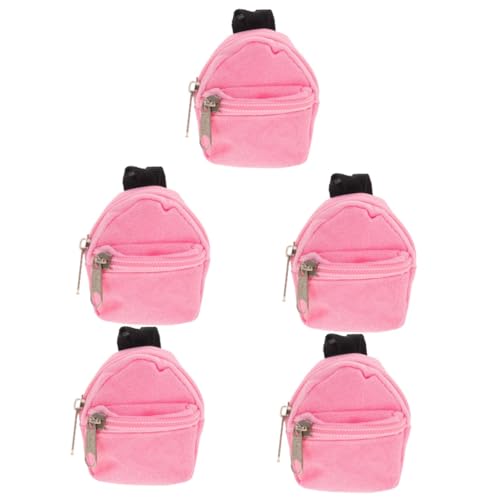 UPKOCH 5st Puppenrucksack Bausatz Rucksack Für Puppen Rucksäcke Miniaturbausätze Kleines Rucksackspielzeug Meine Lebenspuppe Babys Puppen Puppenwagen Puppenkleidung Rosa Polyester von UPKOCH